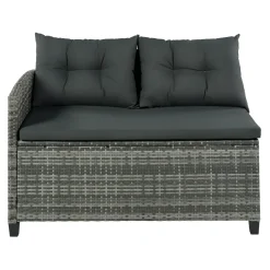 Merax Gartenlounge-Set Polyrattan Lounge Für 9 Personen, 5er Ecksofa, 1xTisch Mit Glas, 4x Hocker Mit Kissen, Gartenmöbel Set Balkonset, Grau 21 Merax Gartenlounge-Set Polyrattan Lounge Für 9 Personen, 5er Ecksofa, 1xTisch Mit Glas, 4x Hocker Mit Kissen, Gartenmöbel Set Balkonset, Grau -Garten- & Gewächshäuser Geschäft 0c5b897320c11ea21062f36e51a42b80