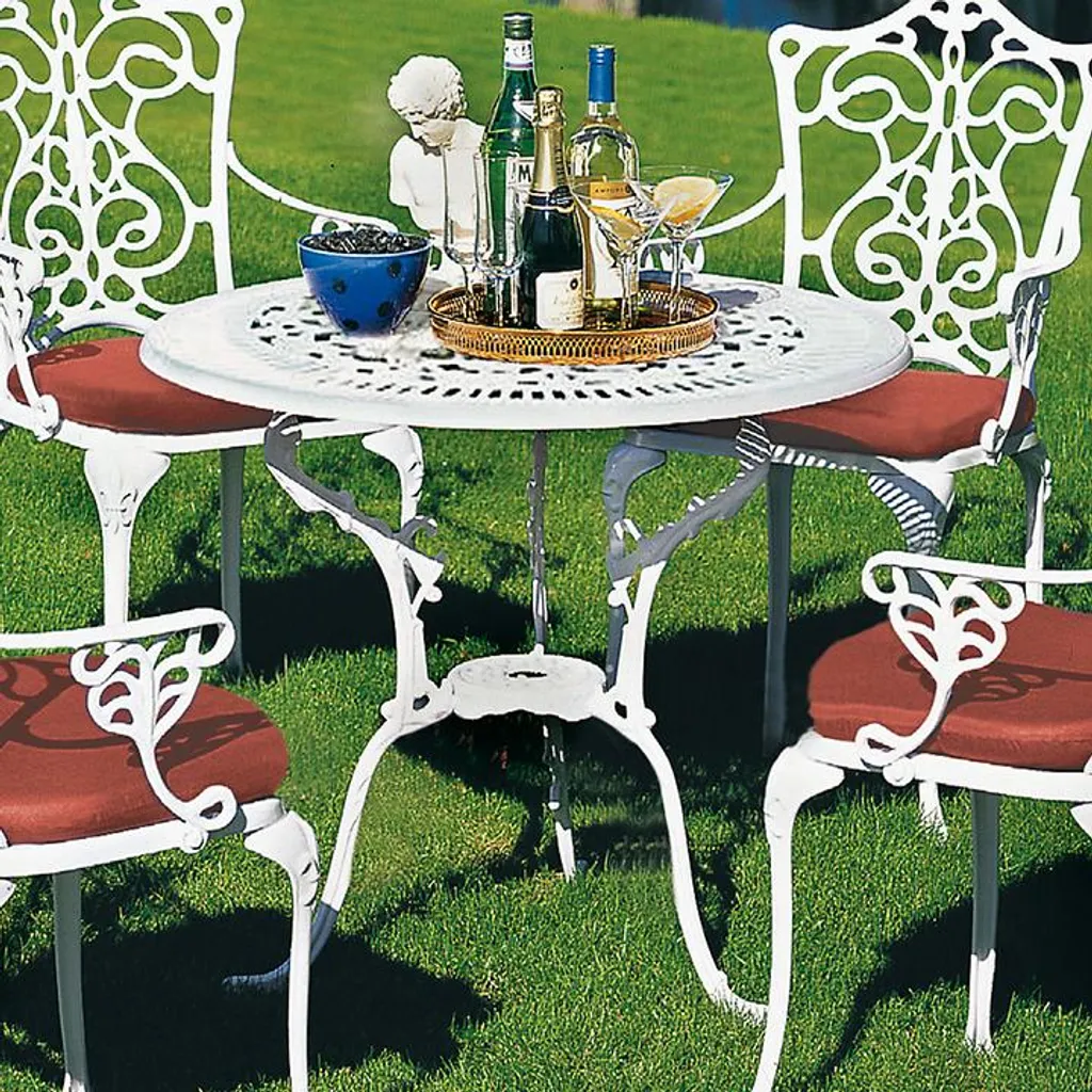 Merxx Gartentisch Lugano Aluminiumguss Weiß 70 Cm X 70 Cm X 68 Cm 7 Merxx Gartentisch Lugano Aluminiumguss Weiß 70 Cm X 70 Cm X 68 Cm – Bild 7