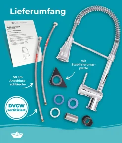 Calmwaters® Premium Spiralfederarmatur, 360° Flexible Küchenarmatur Mit Brause, Wasserhahn Küche Geschirrbrause -Garten- & Gewächshäuser Geschäft 0cb30b904bb1be74a1e93154611ace57