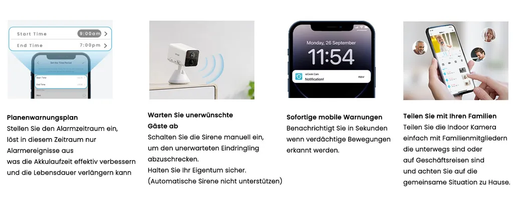 IeGeek Überwachungskamera Wlan 1080P Mini Kamera Mit SD Karte 32GB,Innen Camera Wifi Mit HD Nachtsicht, 2-Wege-Audio, Smarte Bewegungs Und Geräuscherkennung, Mobile App Steuerung 17 IeGeek Überwachungskamera Wlan 1080P Mini Kamera Mit SD Karte 32GB,Innen Camera Wifi Mit HD Nachtsicht, 2-Wege-Audio, Smarte Bewegungs Und Geräuscherkennung, Mobile App Steuerung – Bild 17