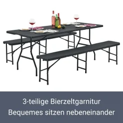 Juskys Bierzeltgarnitur Amberg 3-teilig & Klappbar – 180 X 74 X 74 Cm – 2 Bierbänke & 1 Biertisch In Rattan-Optik Gartenmöbel-Set Festzeltgarnitur -Garten- & Gewächshäuser Geschäft 0cb57b2a5ade26da940a89ee41f5488e