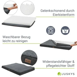 Juskys Hundebett Milow Orthopädisch 92x69cm - Hundekissen Flauschig & Stabil - Bezug Abnehmbar & Waschbar – Hundematte Für Mittlere Hunde - Grau -Garten- & Gewächshäuser Geschäft 0cc5cdf4950ca7550d0f4f60c9645615