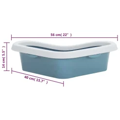 VidaXL Eck-Katzenklo Weiß Und Blau 56x40x14 Cm PP -Garten- & Gewächshäuser Geschäft 0cd0b4aa82170dbc2b2d512c79155287
