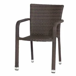 Siena Garden Gartensessel / Stapelsessel Minas Polyrattan Alu Maron