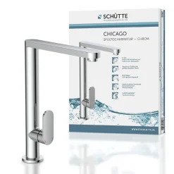 Schütte SCHÜTTE Küchenarmatur CHICAGO, 360° Schwenkbarer Wasserhahn Küche, Mischbatterie Küche, Spültischarmatur Chrom
