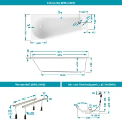 Calmwaters® Raumsparende Eckbadewanne 160x70 Cm, Set Mit Acrylwanne Essential Small, Wannenfüße, Ab- Und Überlaufgarnitur, Platzsparende Badewanne Rechter Ausführung, 160 X 70 Cm, Weiß, 99000326 -Garten- & Gewächshäuser Geschäft 0d1c3bca6552b490faf19d3d6310c01e