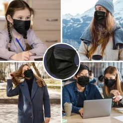 Virshields® Mund Und Nasenschutz - 200 STK, 3-lagig, Allgemeine Verwendung, Schwarz, EU - Masken Mundschutz, Einweg Gesichtsmaske, Einwegmasken, Schutzmasken, Einmalmasken, Maske -Garten- & Gewächshäuser Geschäft 0d21295dca0adfb629a4900e3c77e41c