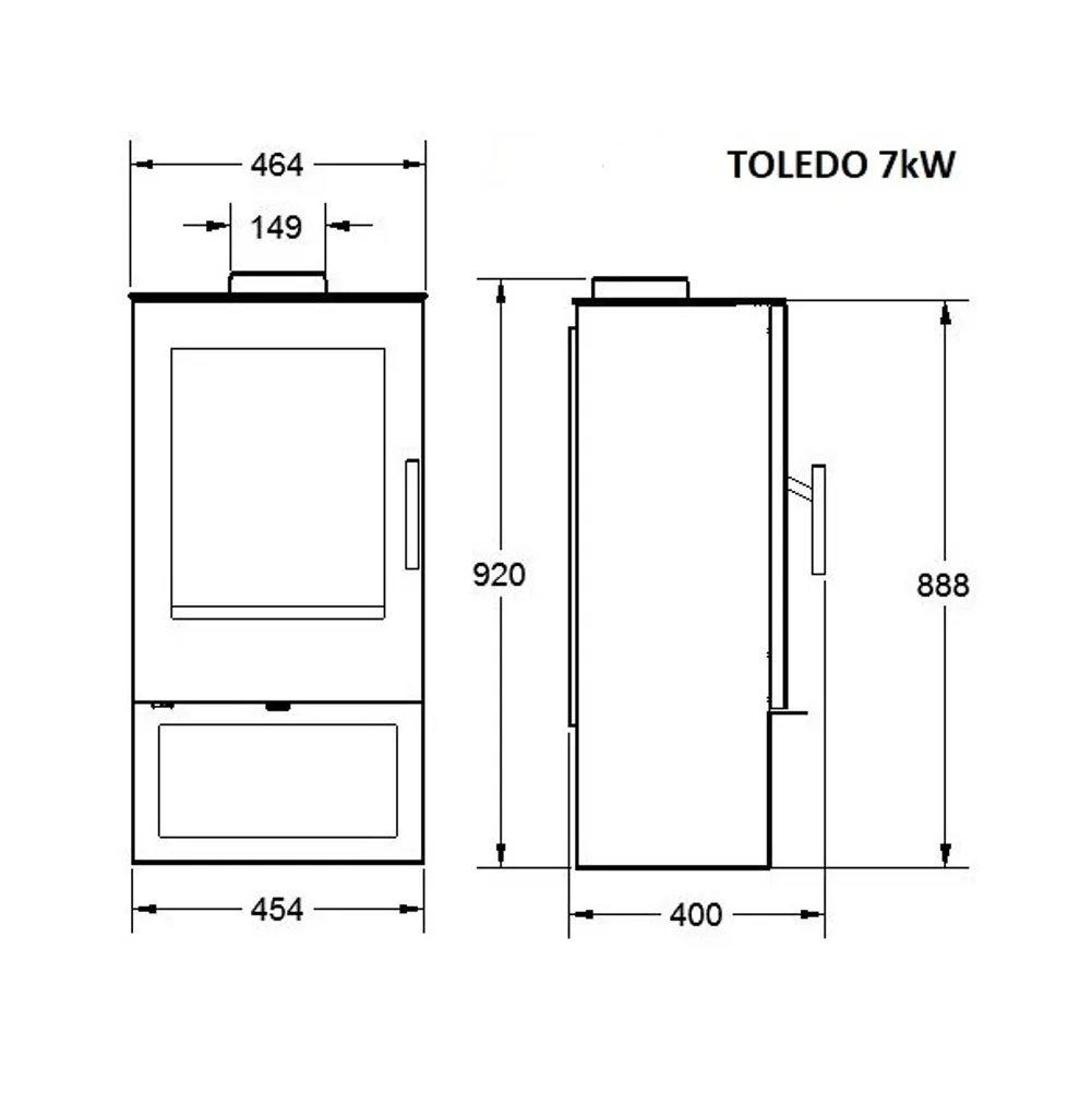 EEK A+ Kaminofen Victoria Toledo Schwarz - 7kW, Raumluftunabhängig 5 EEK A+ Kaminofen Victoria Toledo Schwarz - 7kW, Raumluftunabhängig – Bild 5
