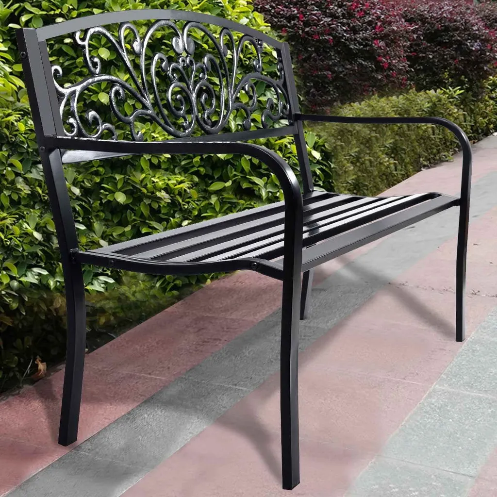 COSTWAY Gartenbank Stizbank Parkbank Bank Gartenmöbel Gusseisen Metall 127 X 60 X 85 Cm 2 COSTWAY Gartenbank Stizbank Parkbank Bank Gartenmöbel Gusseisen Metall 127 X 60 X 85 Cm – Bild 2