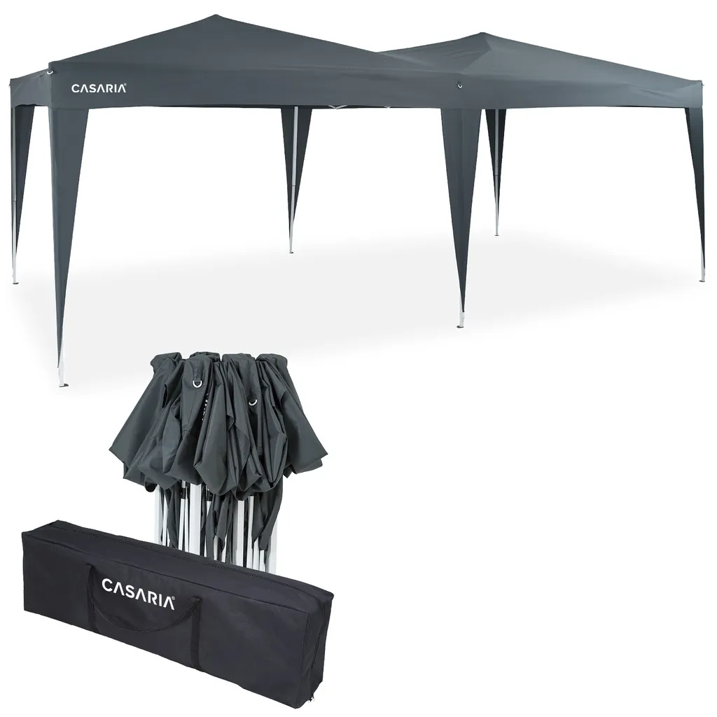 Pavillon 3x6m Faltpavillon Capri Pop-Up Partyzelt Gartenzelt Deuba Gartenlaube, Farbe:anthrazit 2 Pavillon 3x6m Faltpavillon Capri Pop-Up Partyzelt Gartenzelt Deuba Gartenlaube, Farbe:anthrazit – Bild 2