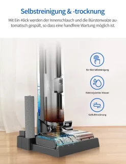 Proscenic WashVac F20 Nass-Trockensauger, Saugwischer Kabellos Mit 1L Frisch Und Schmutzwassertank, Wechselbarer Akku, Selbstreinigung-Grau -Garten- & Gewächshäuser Geschäft 0d84da3ca0fdf7d55c04f63f65401d23