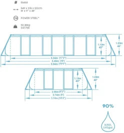 Bestway Power Steel™ Frame Pool Komplett-Set, Eckig 549x274x122 Cm 56466 -Garten- & Gewächshäuser Geschäft 0d97d796fc3158ca3ddc5d4a7230d453