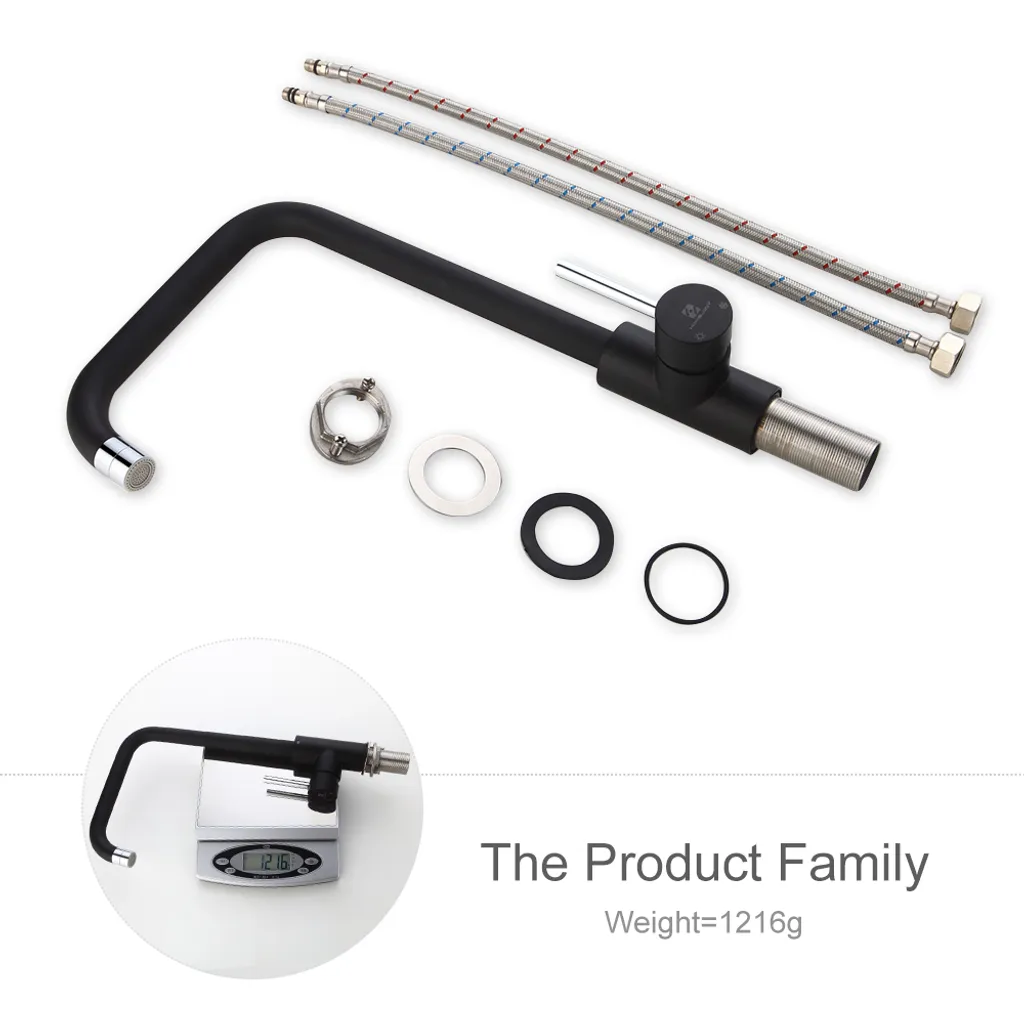 Homelody Küchenarmatur Schwarz Wasserhahn Küche 2 Strahlarten Spültischarmatur 360° Drehbar Einhebelmischer Hochdruck Spülbecken Armatur Mischbatterie Für Küchen, Schwarz 11 Homelody Küchenarmatur Schwarz Wasserhahn Küche 2 Strahlarten Spültischarmatur 360° Drehbar Einhebelmischer Hochdruck Spülbecken Armatur Mischbatterie Für Küchen, Schwarz – Bild 11