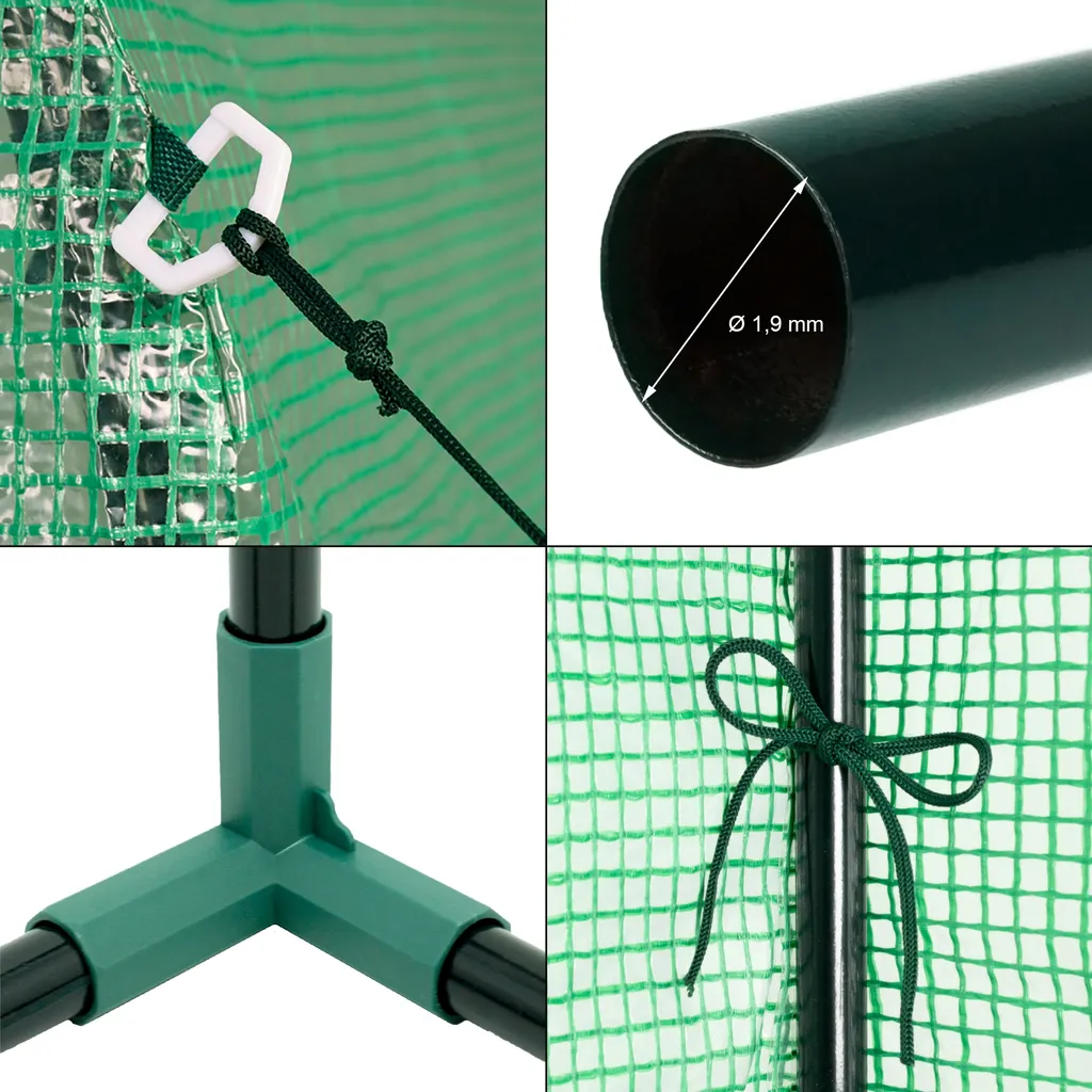 ECD Germany Gewächshaus Mit Gitternetzfolie Und Tür, 200x79x168 Cm, Grün, Für Garten Tomaten Zur Aufzucht, Optimales Pflanzenwachstum, Schrägdach, Treibhaus Tomatenhaus Frühbeet 5 ECD Germany Gewächshaus Mit Gitternetzfolie Und Tür, 200x79x168 Cm, Grün, Für Garten Tomaten Zur Aufzucht, Optimales Pflanzenwachstum, Schrägdach, Treibhaus Tomatenhaus Frühbeet – Bild 5