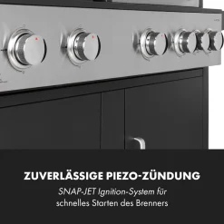Klarstein Gasgrill Und Pizzaofen, Seitenbrenner Gasgrill Mit 6 Brenner, 20,5kW Edelstahl-Gasgrill, BBQ Gasgrill Für Balkon & Garten, Grill Für Propan, Gasgrills Mit Pizzastein & Thermometer -Garten- & Gewächshäuser Geschäft 0e4f816de8ee0d77568d88076482527f