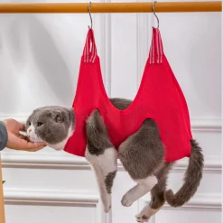 YisibaihTao Hundepflege Hängematte Zum Nagelschneiden, Badetasche, Hängematten Helfer, Rückhaltetasche Für Katze, Hund, Rot(XS)
