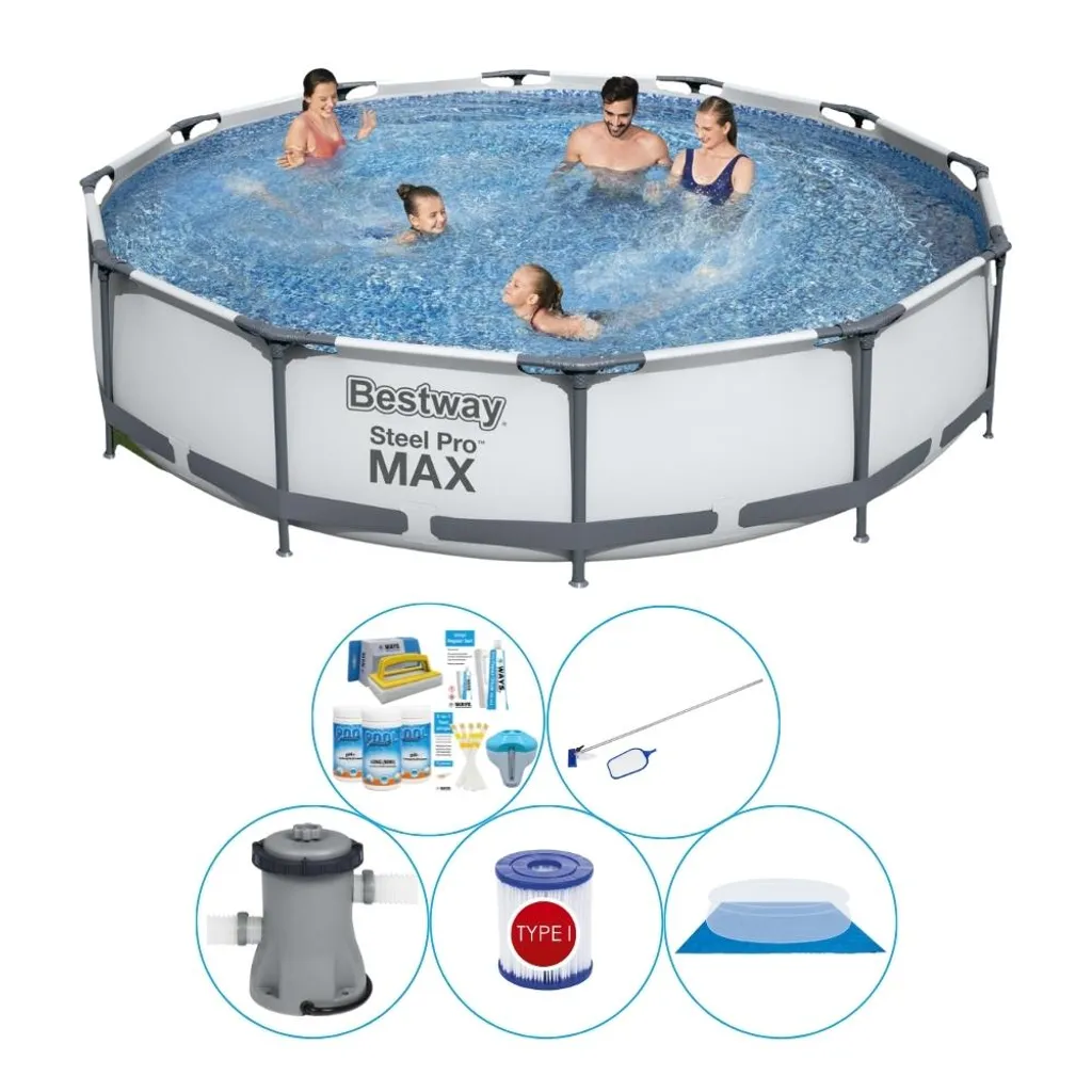 Swimming Pool Plus Zubehör - Bestway Steel Pro MAX 366x76 Cm - Rund 1 Swimming Pool Plus Zubehör - Bestway Steel Pro MAX 366x76 Cm - Rund