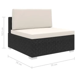 VidaXL Modular-Sofa-Mittelteil 1 Stk. + Auflagen Poly Rattan Schwarz -Garten- & Gewächshäuser Geschäft 0e8c64cd254b116080d6e526bc23cd3e
