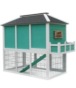 Dehner Nagerheim Happy Home Palazzo, Mit Freigehege, Ca. 145 X 72 X 121 Cm, Tannenholz, Weiß/türkis/schwarz -Garten- & Gewächshäuser Geschäft 0e9fd0b39eb8d417c6b1c351cab1cf75