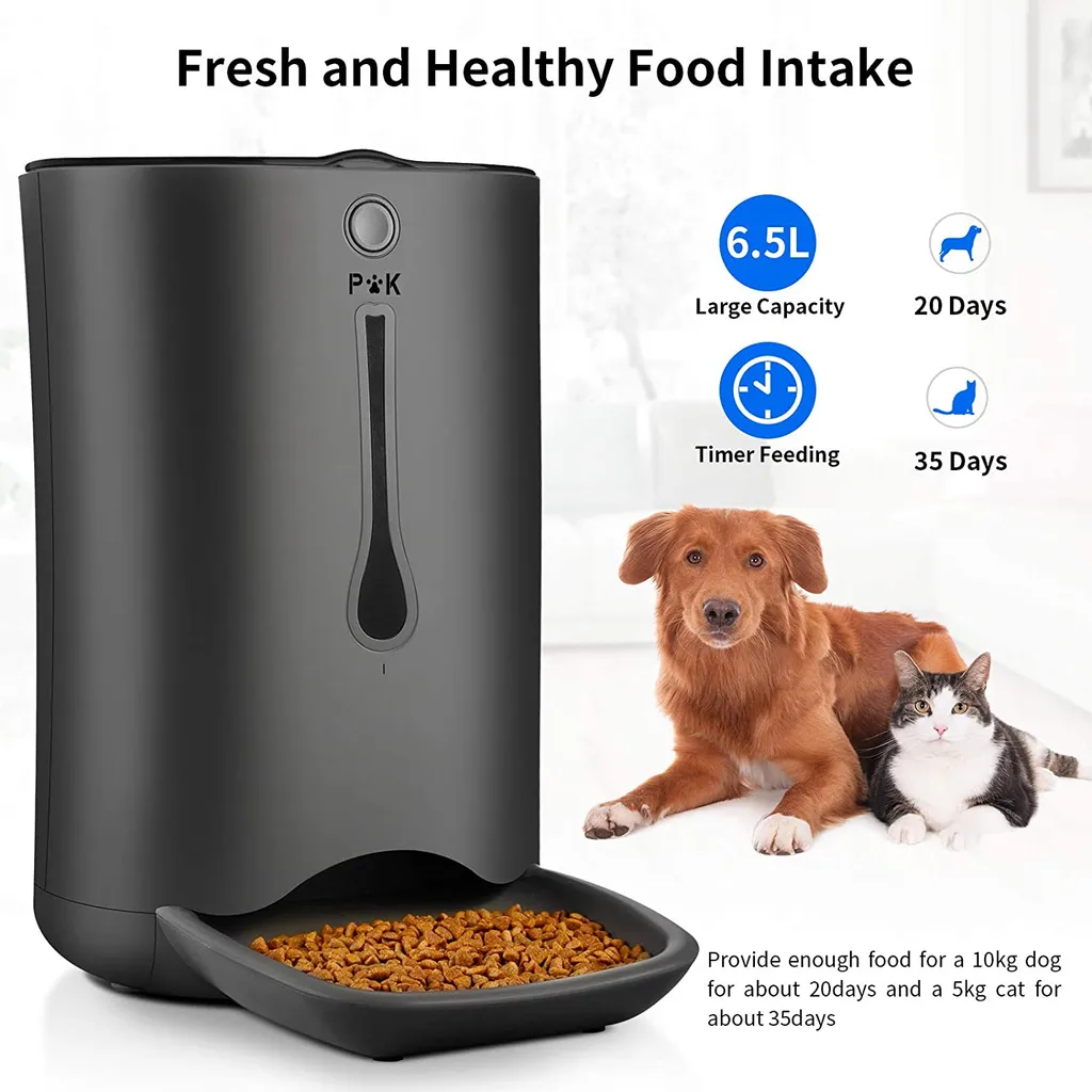 PUPPY KITTY P&K 6,5L Automatischer Futterautomat Für Katzen Und Hunde Mit LCD, 8s Soundaufnahmefunktion, 1-4 Mahlzeiten Pro Tag, Schwarz 3 PUPPY KITTY P&K 6,5L Automatischer Futterautomat Für Katzen Und Hunde Mit LCD, 8s Soundaufnahmefunktion, 1-4 Mahlzeiten Pro Tag, Schwarz – Bild 3