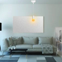 Kwmobile E27 Metall Lampenfassung Mit Textilkabel - Lampensockel Halterung Mit 90cm Kabel Weiß Weiß Und Deckenbefestigung - E 27 Lampenaufhängung