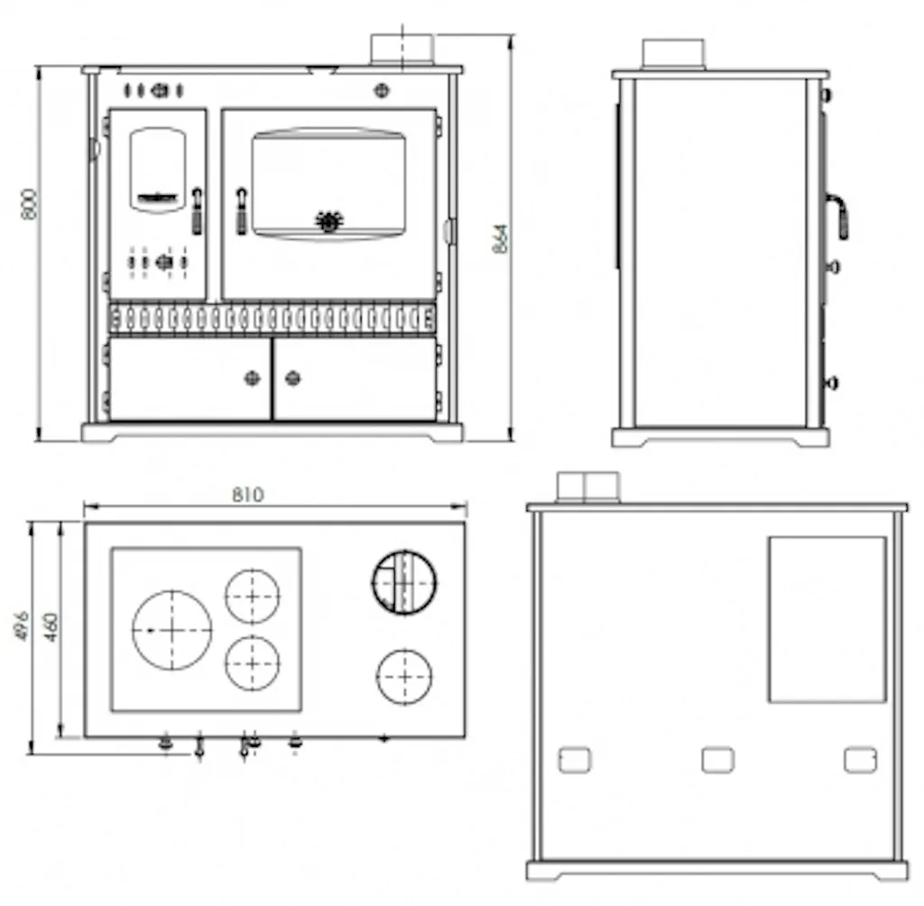 Prometey Kaminofen Mit Backfach Und Herdplatte Perfect Eco Schwarz Links Holzofen 7 KW Kamin Ofen Holz Werkstattofen Hüttenofen Heizofen Gartenofen 9 Prometey Kaminofen Mit Backfach Und Herdplatte Perfect Eco Schwarz Links Holzofen 7 KW Kamin Ofen Holz Werkstattofen Hüttenofen Heizofen Gartenofen – Bild 9