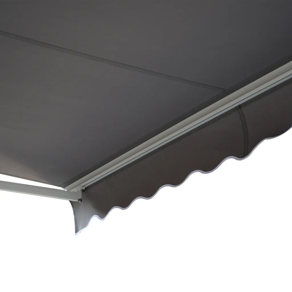 Outsunny Markise Gelenkarmmarkise Sonnenschutz 3,5x2,5m Mit Handkurbel Grau Alu+Polyester 9 Outsunny Markise Gelenkarmmarkise Sonnenschutz 3,5x2,5m Mit Handkurbel Grau Alu+Polyester – Bild 9