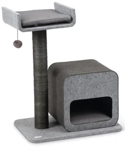 Warenhandel König Katzen Kratzbaum Filz Katzenbett Katzenhöhle Katzenbaum Kletterbaum Grau #Flavie
