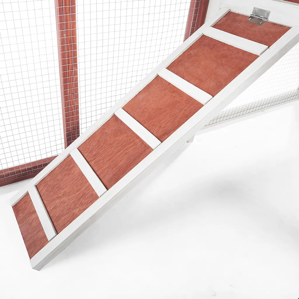 Merax Hasenstall Kaninchenstall Hasenkäfig Käfighaus Meerschweinchen Hutch Verstecken / Laufen Mit Linoleumdach 2-Tier, Rot 6 Merax Hasenstall Kaninchenstall Hasenkäfig Käfighaus Meerschweinchen Hutch Verstecken / Laufen Mit Linoleumdach 2-Tier, Rot – Bild 6