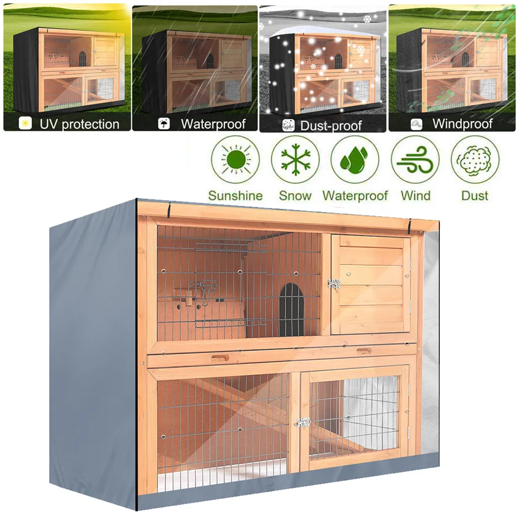 PMS Haustierkäfig Kaninchenstall Schutzhülle 210D Oxford Staubdicht Wasserdicht Kleintierkäfig Kaninchenkäfig Abdeckung Staubabdeckung, Grau 2 PMS Haustierkäfig Kaninchenstall Schutzhülle 210D Oxford Staubdicht Wasserdicht Kleintierkäfig Kaninchenkäfig Abdeckung Staubabdeckung, Grau – Bild 2