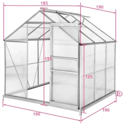 Tectake Gewächshaus Aus Aluminium Mit Fundament - 190 X 185 X 195 Cm -Garten- & Gewächshäuser Geschäft 0f724d7d010c7a85651c113bc539181b