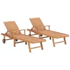 VidaXL Sonnenliegen 2 Stk. Massivholz Teak
