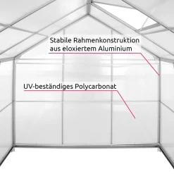 Tectake Gewächshaus Aus Aluminium Mit Fundament - 190 X 185 X 195 Cm