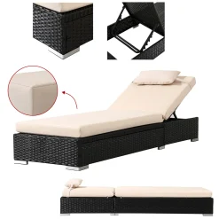 AREBOS 2X Poly-Rattan Sonnenliege Mit 5-Fach Verstellbarer Rückenlehne, Inkl. Beistelltisch, Outdoor Gartenliege, Inkl. Nackenkissen Und Schutzhülle 21 AREBOS 2X Poly-Rattan Sonnenliege Mit 5-Fach Verstellbarer Rückenlehne, Inkl. Beistelltisch, Outdoor Gartenliege, Inkl. Nackenkissen Und Schutzhülle -Garten- & Gewächshäuser Geschäft 0fb1d28a9670a82756eff767b2b13936