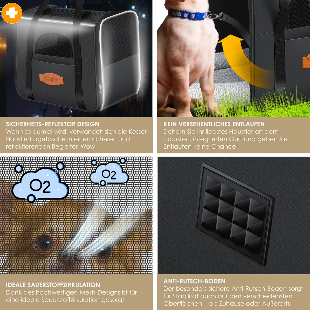 LOVPET® Hundebox Hundetasche Transportbox 2in1 Hunde & Katzentasche Hundetransportbox Inkl. Pet-Kissen + 3x Beutelrollen + Napf 44x31x36xm Transporttasche Für Haustiere, Haustiertransportbox, Farbe:Anthrazit 13 LOVPET® Hundebox Hundetasche Transportbox 2in1 Hunde & Katzentasche Hundetransportbox Inkl. Pet-Kissen + 3x Beutelrollen + Napf 44x31x36xm Transporttasche Für Haustiere, Haustiertransportbox, Farbe:Anthrazit – Bild 13