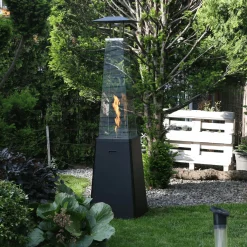 Kratki Gasheizstrahler Umbrella BS Stahl Schwarz 12kW Set