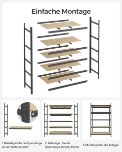 SONGMICS Schwerlastregal, Stahl, Regal, Kein Werkzeug Erforderlich, Lagerregal, Für Garage, Keller, Lagerraum, Werkzeug, Fitnessgerät, Bis 875 Kg Belastbar, 60 X 120 X 200 Cm, Grau GLR060G01 13 SONGMICS Schwerlastregal, Stahl, Regal, Kein Werkzeug Erforderlich, Lagerregal, Für Garage, Keller, Lagerraum, Werkzeug, Fitnessgerät, Bis 875 Kg Belastbar, 60 X 120 X 200 Cm, Grau GLR060G01 -Garten- & Gewächshäuser Geschäft 1010137f231a7adbe3675903ce716e49
