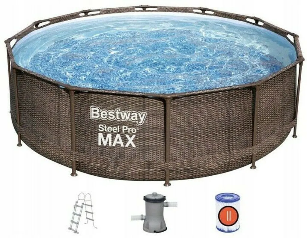 BESTWAY 56709 Steel Pro Max Frame Pool Set Rund Filterpumpe Leiter Braun 366x100 20 BESTWAY 56709 Steel Pro Max Frame Pool Set Rund Filterpumpe Leiter Braun 366x100 – Bild 20