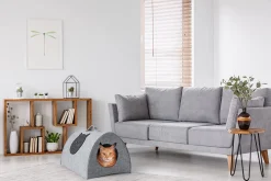 SILUK Filz Katzenhöhle Spielzeug – Faltbare Kuschelhöhle Für Katzen Zum Schlafen, Verstecken, Toben Und Kratzen (L) -Garten- & Gewächshäuser Geschäft 103f4a94687ef35681f5fdf9b904a464