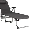 COSTWAY Sonnenliege Klappbar, Liegestuhl Mit 7 Einstellbaren Rücklehnpositionen, Gartenstuhl Relaxliege Mit Tassenhalter, Für Die Terrasse, Garten Und Am Pool (Grau)