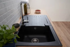 Respekta Spüle Küchenspüle Einbauspüle Mineralite Spülbecken 86 X 50 Schwarz -Garten- & Gewächshäuser Geschäft 108949ced1de6563f04c786fa44ff2ad