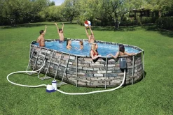 Bestway® Power Steel™ Comfort Jet Series™ Frame Pool-Set Mit Filterpumpe 610 X 366 X 122 Cm, Steinwand-Optik (Naturstein), Oval -Garten- & Gewächshäuser Geschäft 1096728faaac09e3fd0bbdcd77c1ae62