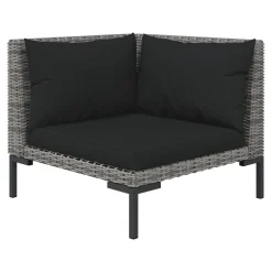 VidaXL 5-tlg. Garten-Lounge-Set Mit Kissen Poly Rattan Dunkelgrau -Garten- & Gewächshäuser Geschäft 109c14db2ce6ce556a0c86446c04744f