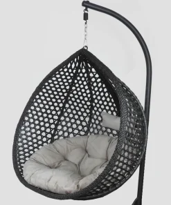 Dynamic24 Korb Hängesessel Mit Gestell Kissen Hängestuhl Lounge Hängekorb Schaukel Sessel -Garten- & Gewächshäuser Geschäft 10a76af560d1d11097a462b2cf0e7601