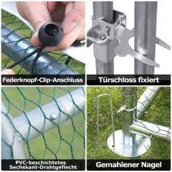 YARDIN Hühnerstall 3 X 4 X 2 M Hühnerhaus Kleintierstall Freilaufgehege Kleintiergehege Voliere Freigehege Hühnerkäfig Geflügelstall Verzinkter Stahlrahmen Mit Dach -Garten- & Gewächshäuser Geschäft 10b7dbef38fb84e0b70890067639b117