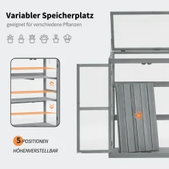 M MCombo Gewächshaus Frühbeet Aus Holz, Für Balkon & Garten, Klein Treibhaus Greenhouse Aufsatz Kasten Winterfest, 46*76*110cm, 0760 (Grau) 10 M MCombo Gewächshaus Frühbeet Aus Holz, Für Balkon & Garten, Klein Treibhaus Greenhouse Aufsatz Kasten Winterfest, 46*76*110cm, 0760 (Grau) -Garten- & Gewächshäuser Geschäft 10cfc828d8003e493ed061fb0dc826b2