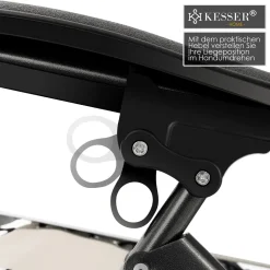 KESSER® - Sonnenliege Liegestuhl Mit Sonnendach Getränkehalter | Verstellbar Rückenlehne | Abnehmbares Kopfkissen Kopfpolster| Klappbar | Stahlrahmen | Garten Liege Hochlehner | Gartenstuhl, Farbe:Beige -Garten- & Gewächshäuser Geschäft 10e646ab824076e840645afa8987372d