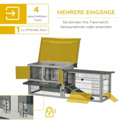 Pawhut Kleintierstall Kleintierkäfig Meerschweinchenstall Mit Freilauf Rampe Asphaltdach Doppelstöckig Tannenholz Grau 154,5 X 52,5 X 68,5 Cm 12 Pawhut Kleintierstall Kleintierkäfig Meerschweinchenstall Mit Freilauf Rampe Asphaltdach Doppelstöckig Tannenholz Grau 154,5 X 52,5 X 68,5 Cm -Garten- & Gewächshäuser Geschäft 1108618de30efb7a76c61b78e85ac4bd