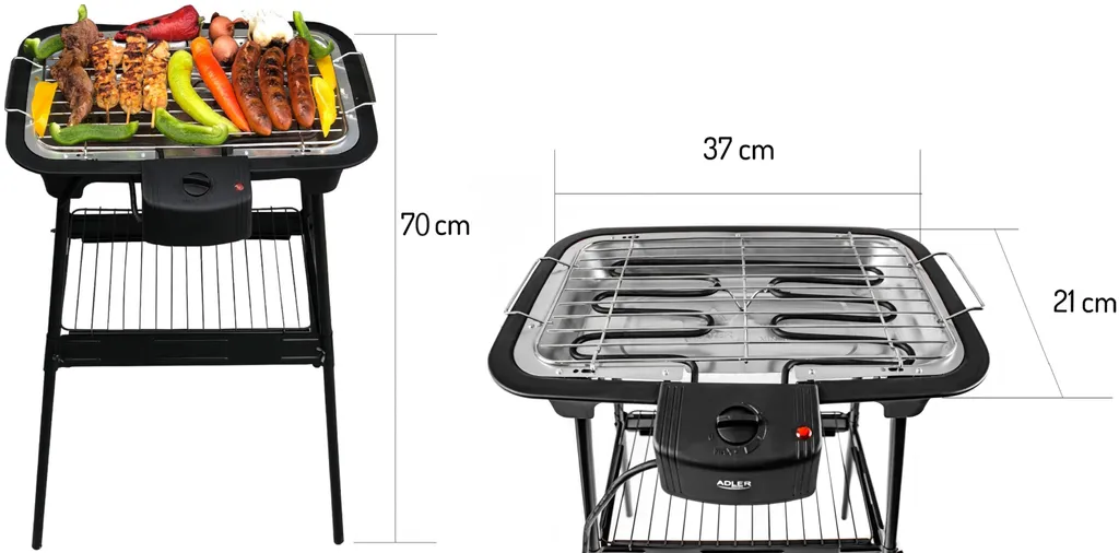 Adler 2in1 Standgrill BBQ Grill Partygrill Tischgrill Standtischgrill Elektro Grill 2000 Watt 16 Adler 2in1 Standgrill BBQ Grill Partygrill Tischgrill Standtischgrill Elektro Grill 2000 Watt – Bild 16