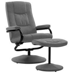 VidaXL Liegesessel Mit Fußhocker Hellgrau Stoff